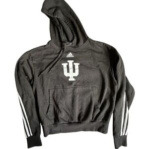 Adidas Indiana Hoosiers Hoodie Sweatshirt Black 3 Stripe Collegiate Pullover‎ M